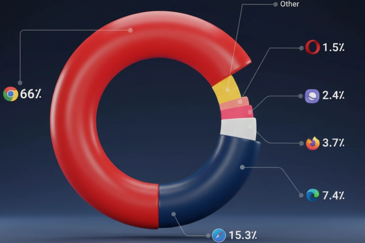 گزارش کلودفلر (Cloudflare) از سهم بازار مرورگرها در تابستان ۲۰۲۵: کروم، پادشاه بی رقیب