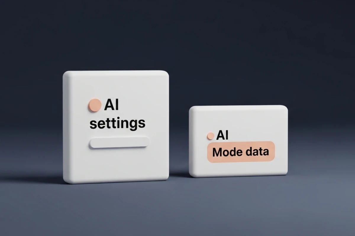 تفاوت تنظیمات هوش مصنوعی با داده های AI Mode